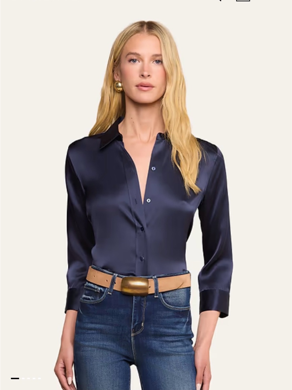 L’AGENCE Dani Blouse Navy Size Medium
